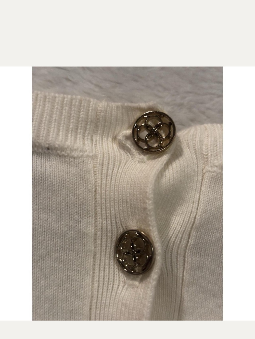 Ann Taylor Cream Sweater with Yellow & Green Floral Print - Picture 7 of 9